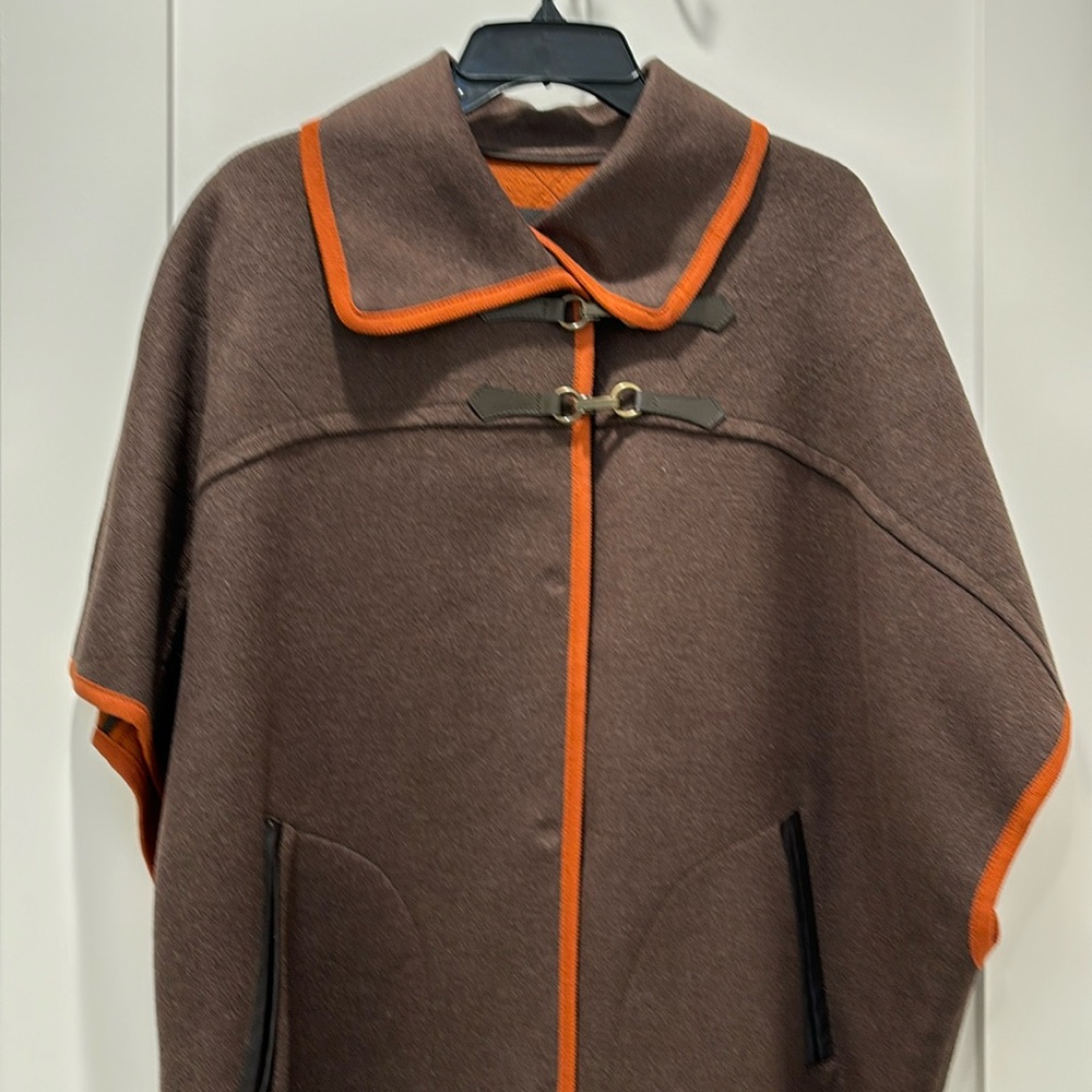Wool blend brown cape